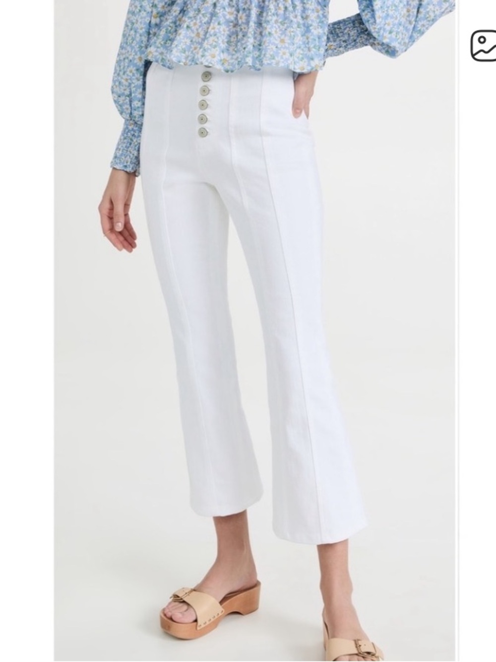 Cinq A Sept Women’s Stretch Cropped Flare Leg White Meryl Jeans Size 10